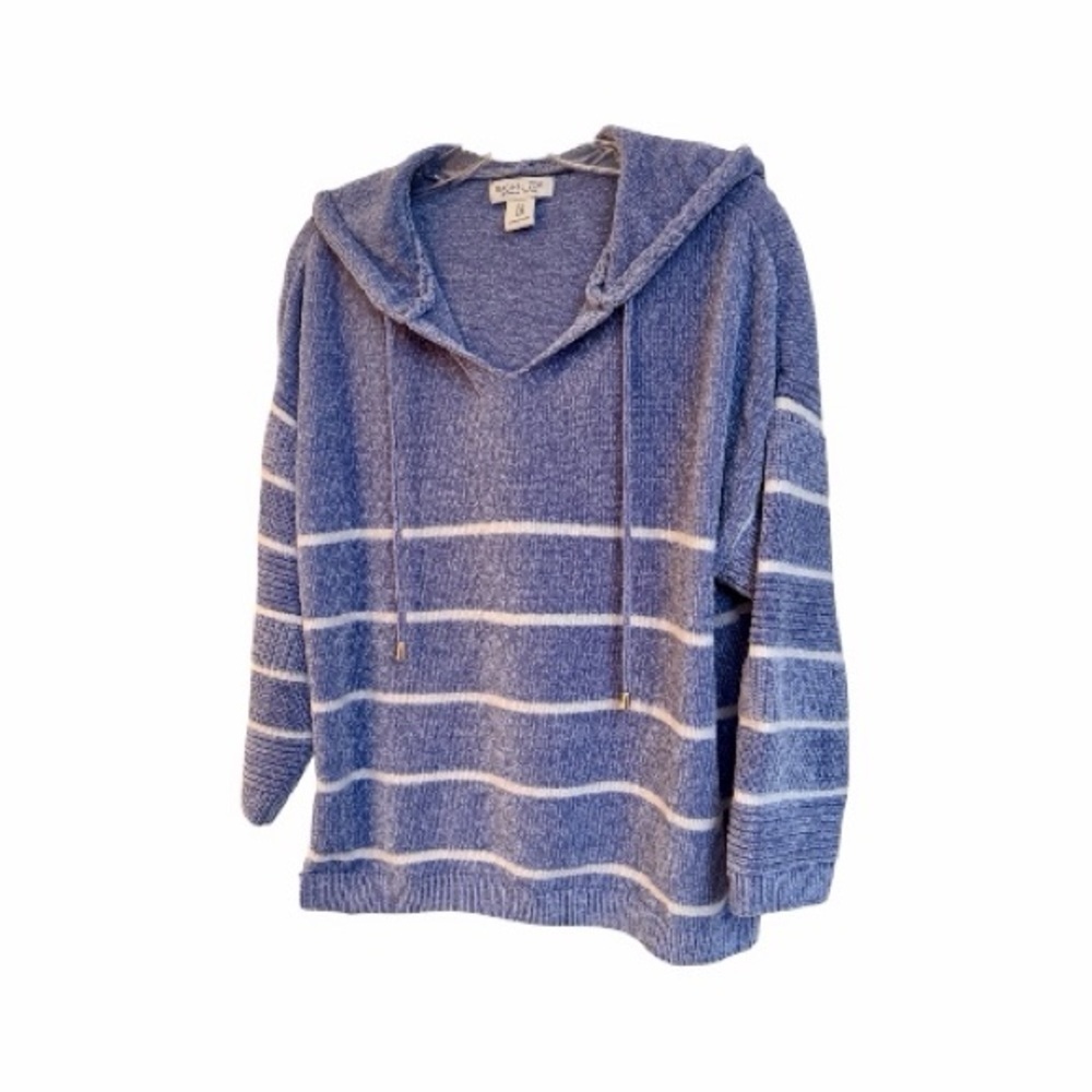 RACHEL ZOE, WOMENS KNIT, VELVET FEEL, DRAWSTRING HOODED SWEATER. SIZE 1X